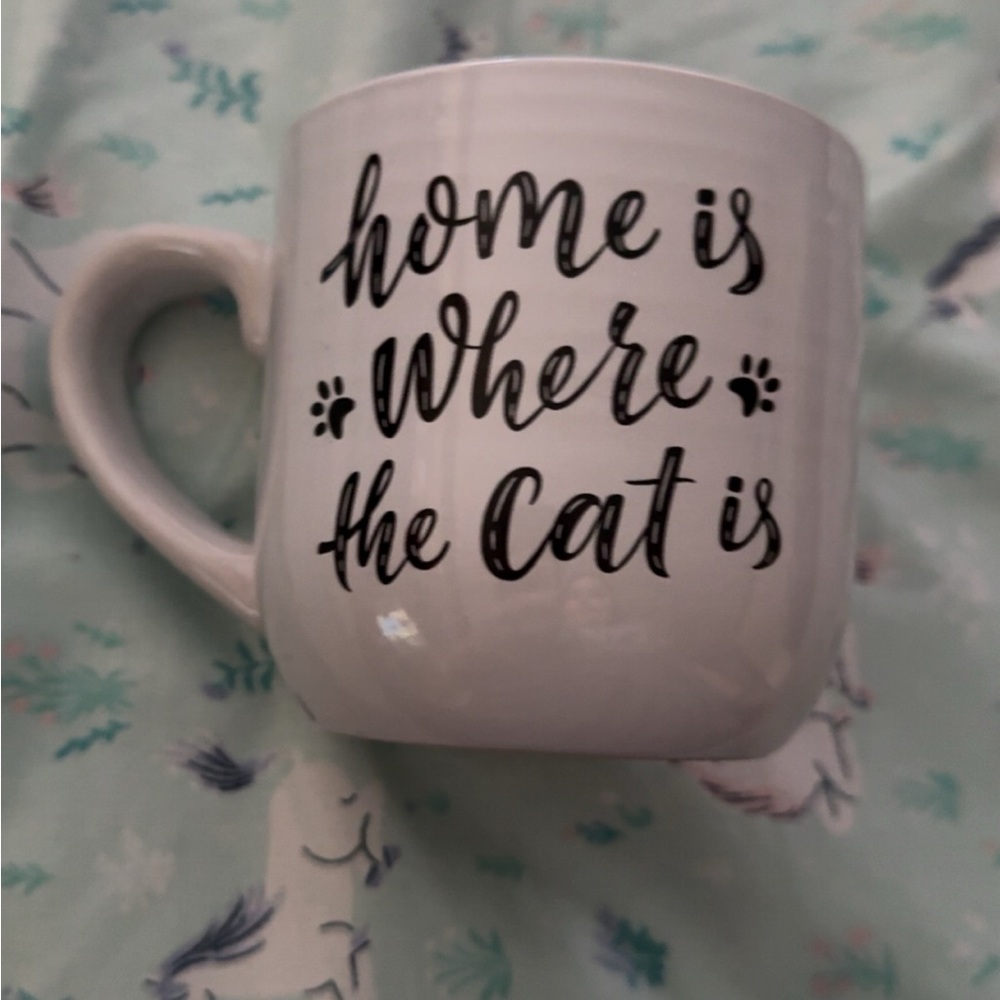 “Home is where the cat is” Cat mug